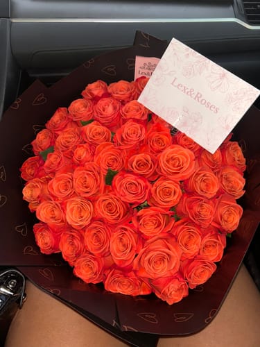 Customer photo review of Orange Rose Bouquet