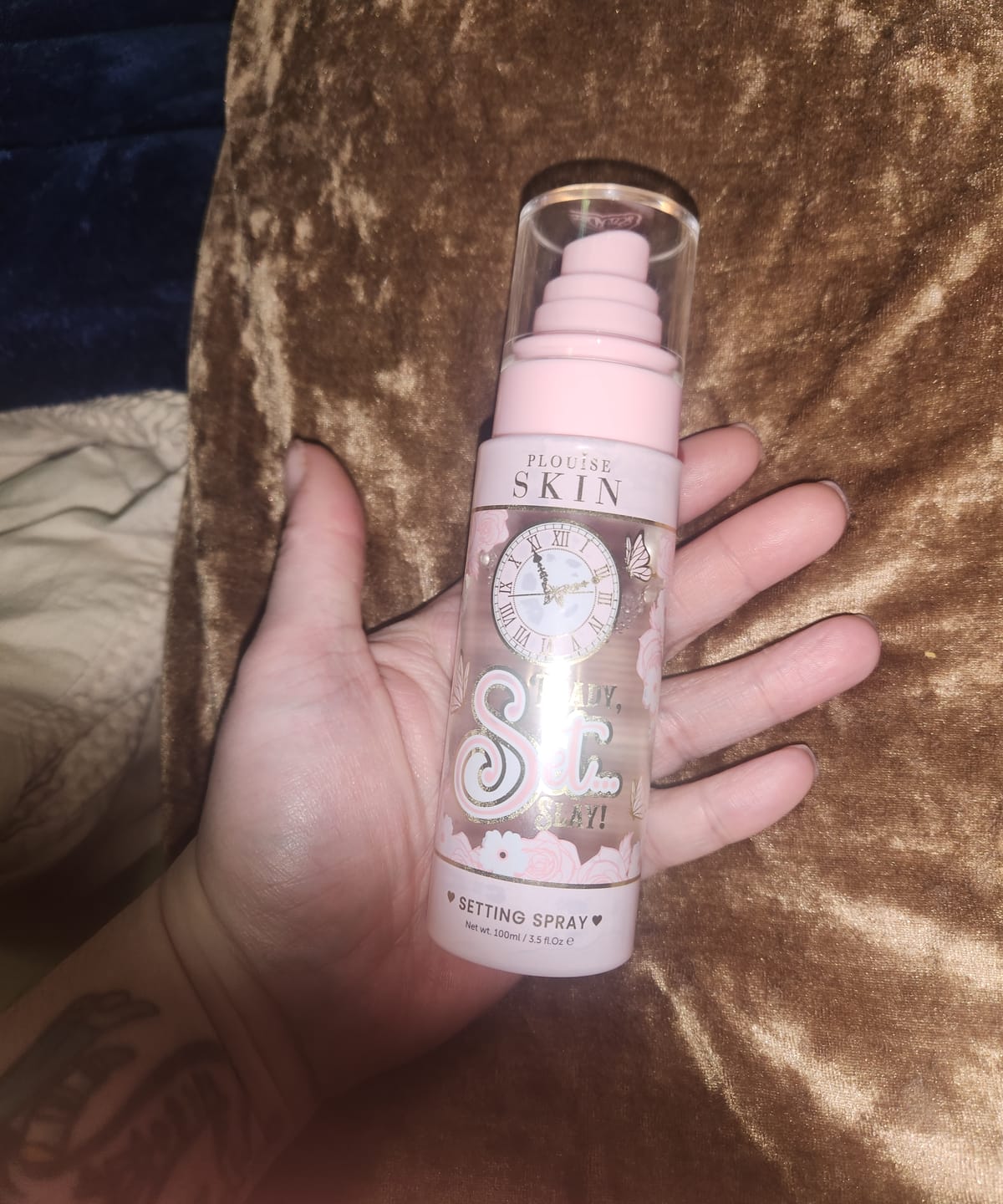 Customer photo review of P.Louise Ready Set Slay Waterproof Setting Spray