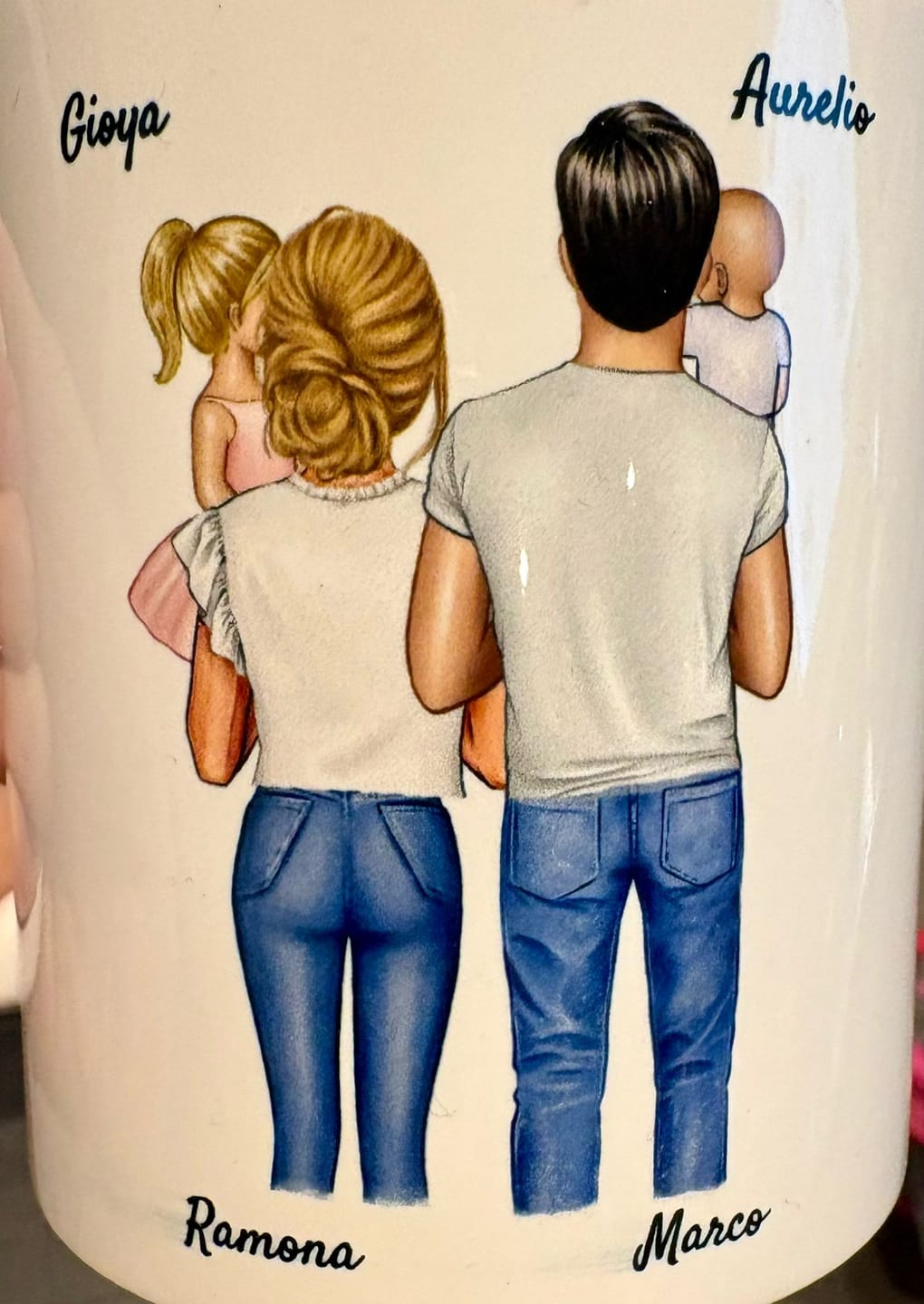 Customer photo review of Willkommen bei unserer Familie - Personalisierte Familien Fußmatte (2-8 Personen, Kinder & Haustiere)