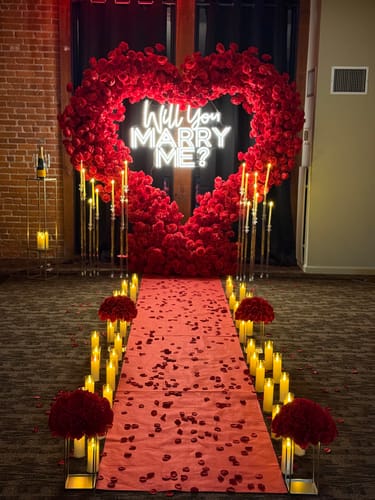 Customer photo review of Red Rose Hanging Flower Runner Wedding Backdrop Decor