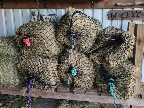 Customer photo review of Hay Chix® Half Bale Net