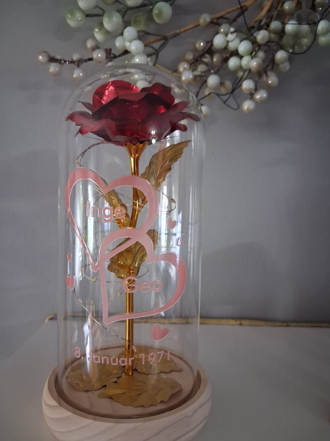 Customer photo review of Ich liebe dich - Paar-Goldene Rose