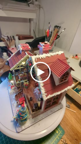 Customer video review of Warm Christmas Lodge DIY Miniature House Kit