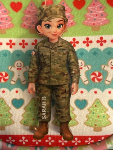 Customer photo review of Military Action Figure - Personalized Acrylic Ornament