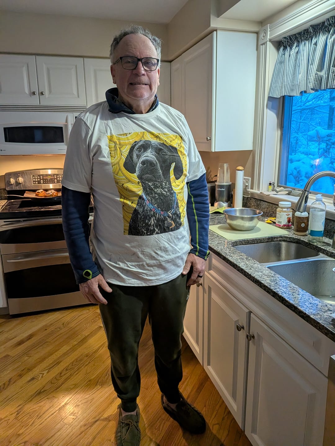 Customer photo review of Custom Pet Art Mens Crew Neck T-shirt
