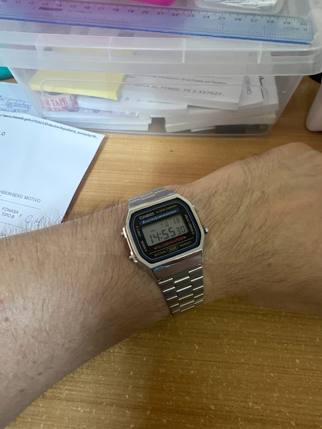 Customer photo review of Reloj Casio Vintage A168WA-1WDF Electroluminescence Plateado