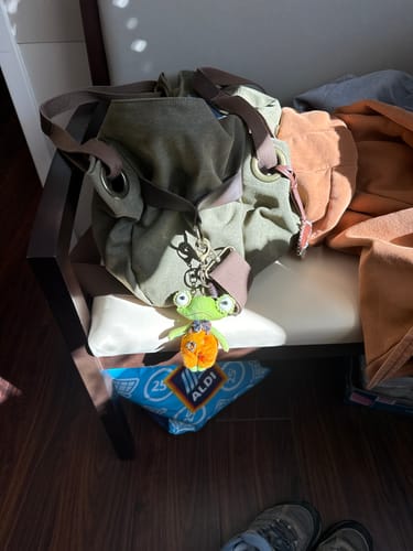 Customer photo review of Handmade Frog Bag Charm Art Doll
