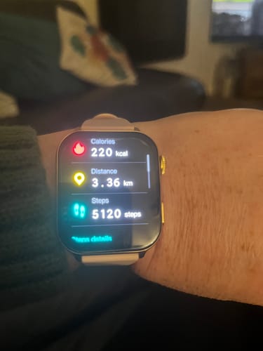 Customer's Gard Pro Health Smartwatch 3 on their wrist, showing activity tracking with 5120 steps and 3.36 km distance.
