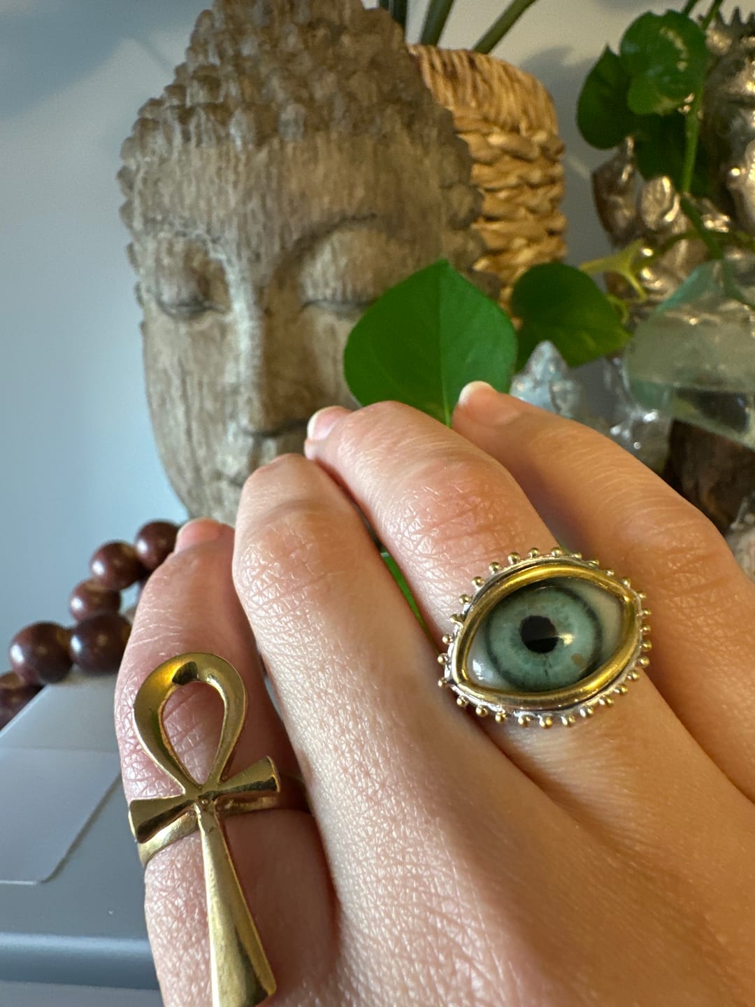 Customer photo review of ORACLE Hand Painted Eye Ring - sz 6.25