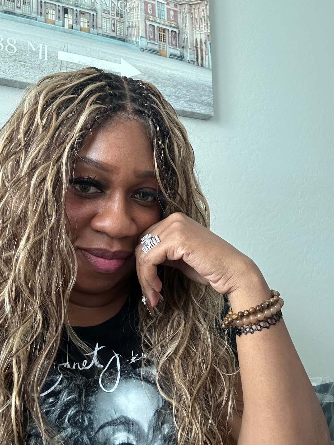 Customer photo review of Michelle - 100% Virgin Human Hair HD Pre Bleached Full Lace Bora Bora Body Wave Boho Box Braided Wig