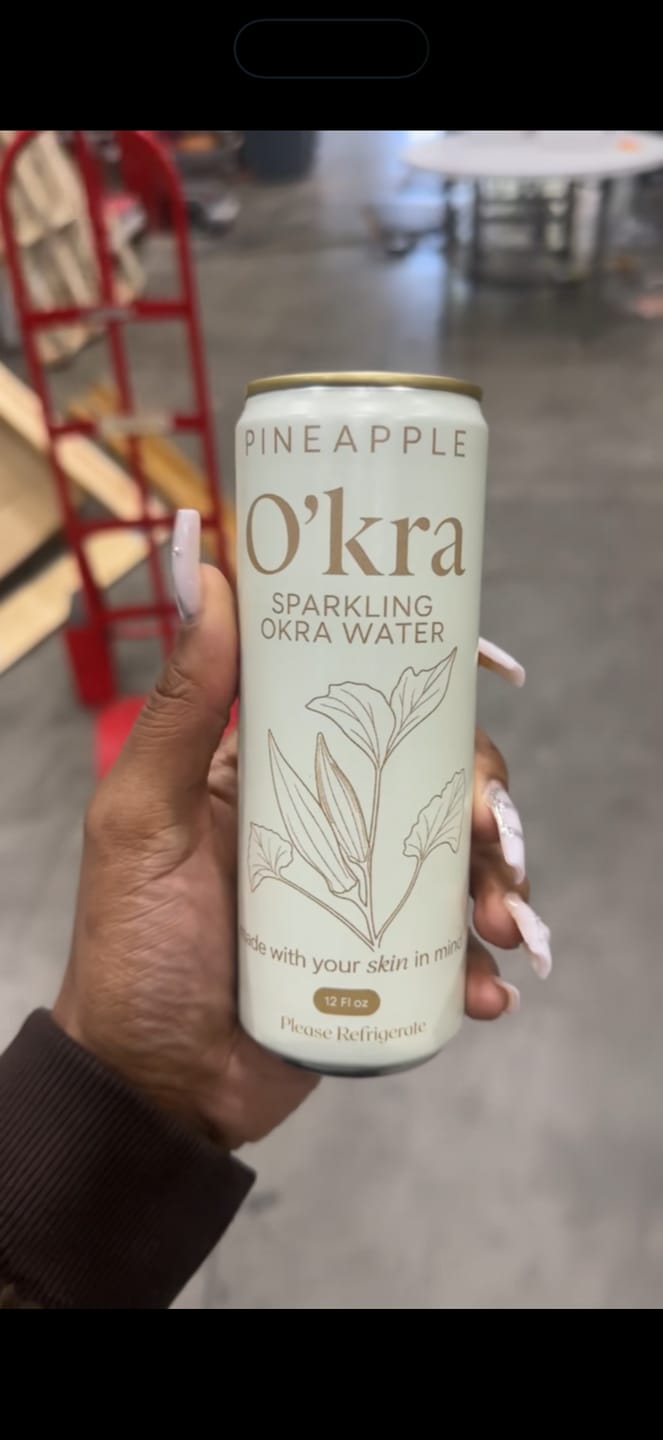 Customer photo review of O’kra – Sparkling Okra Water (Pineapple) | Hydration & Skin Health
