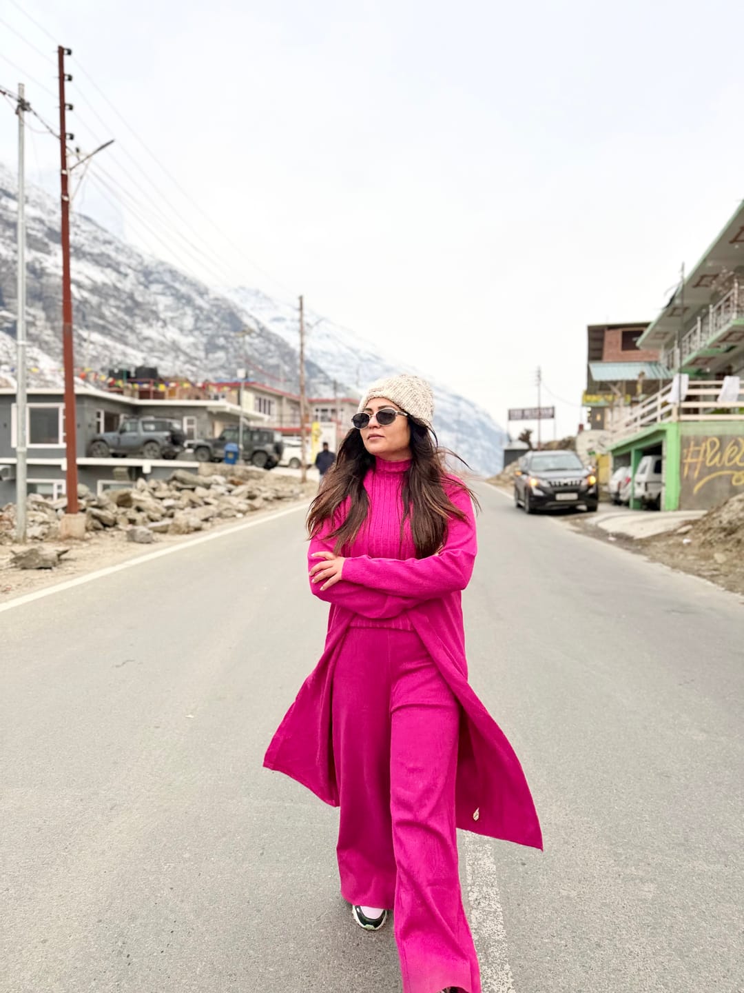 Customer photo review of Aubrey Luxe Winter Coord Set with Cape