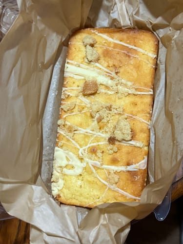 Customer photo review of Banana Pudding Keto Pound Cake Loaf