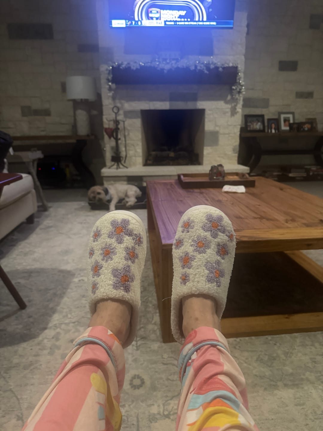 Customer photo review of Purple Flowers Slip-on Slippers