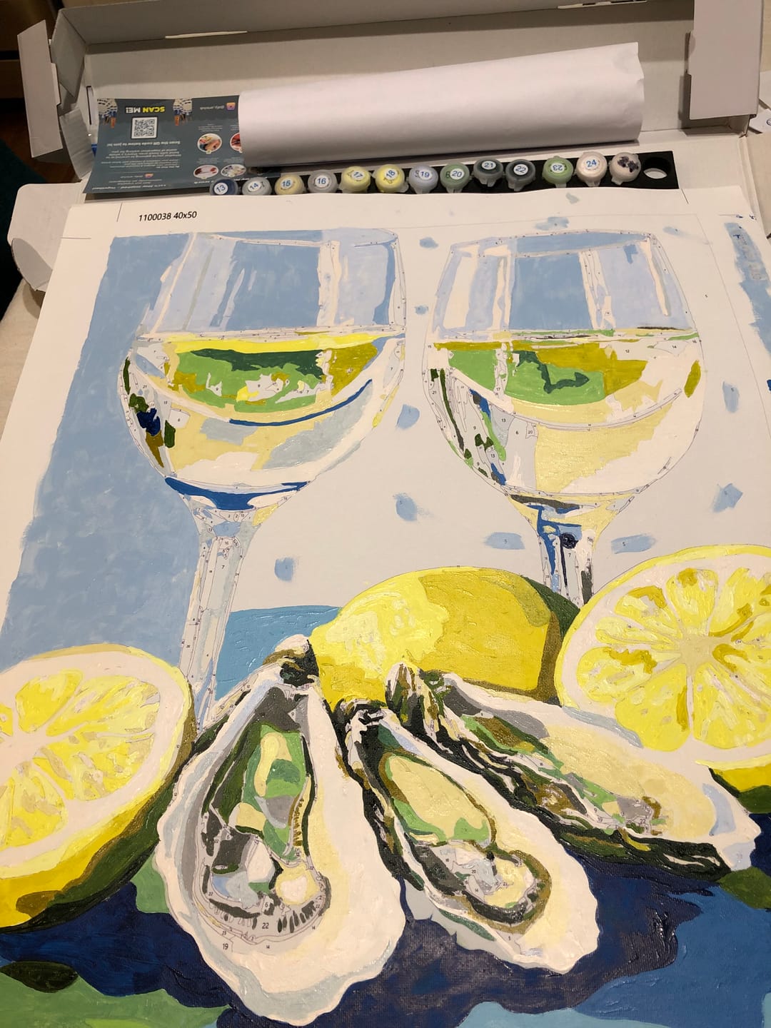 Customer photo review of Oysters and Champagne | Paint by Numbers