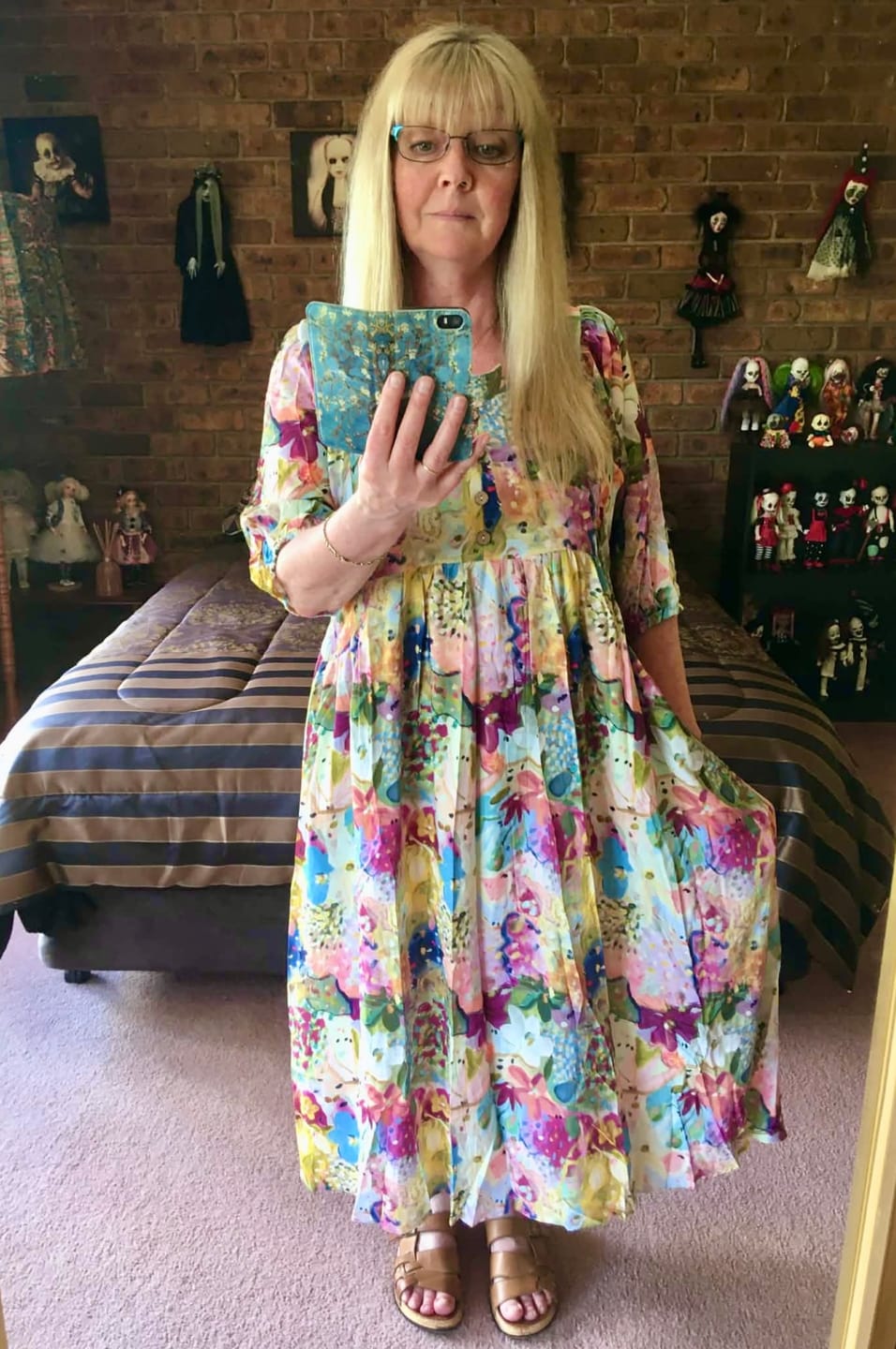 Customer photo review of Zandra Midi Dress in Pink Multi