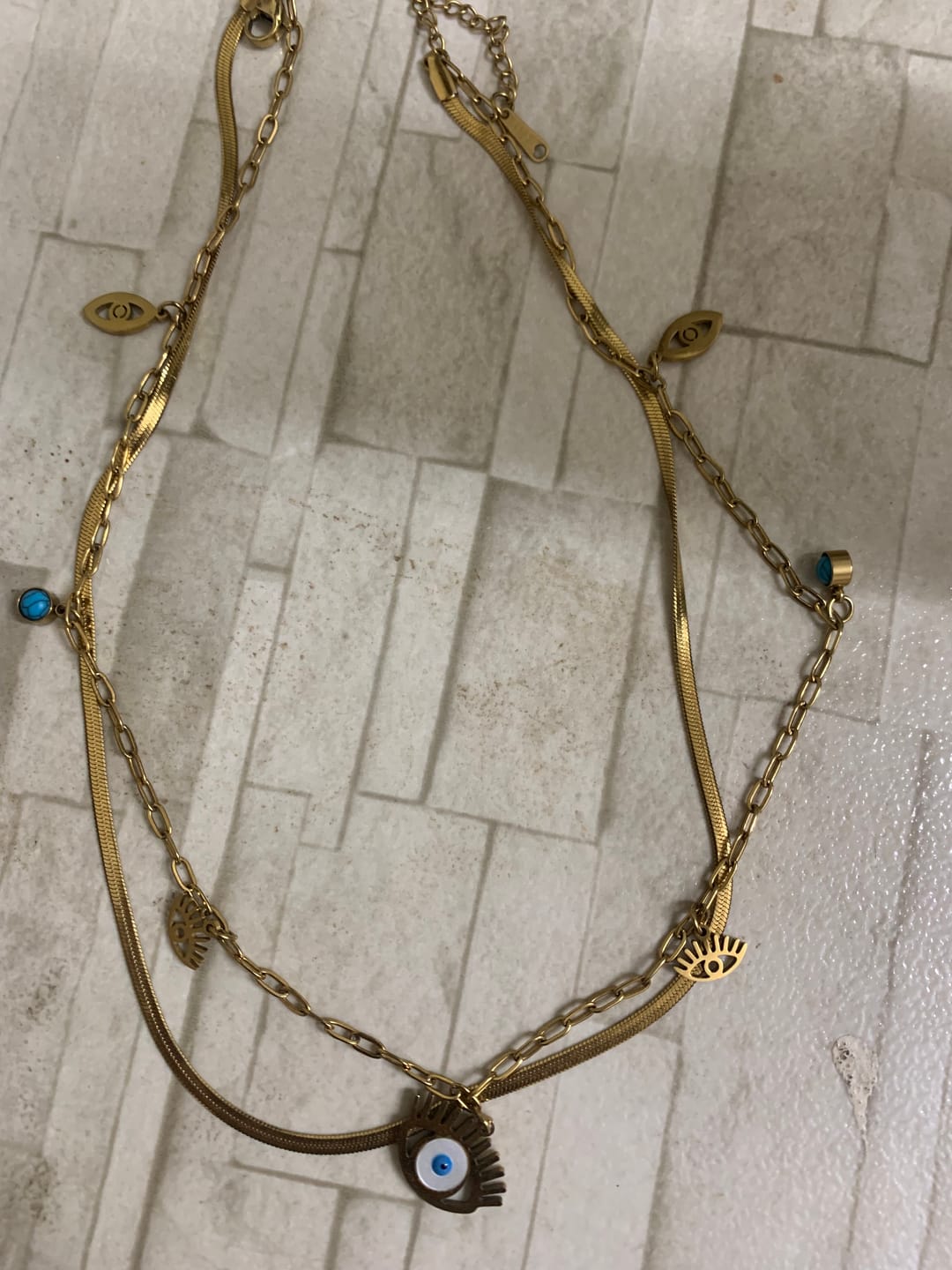 Customer photo review of Evil-eye Cascade Necklace