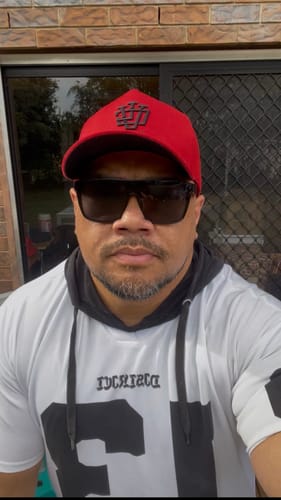 Customer photo review of ULTRA FIT MIDNIGHT RED A-Frame Snapback