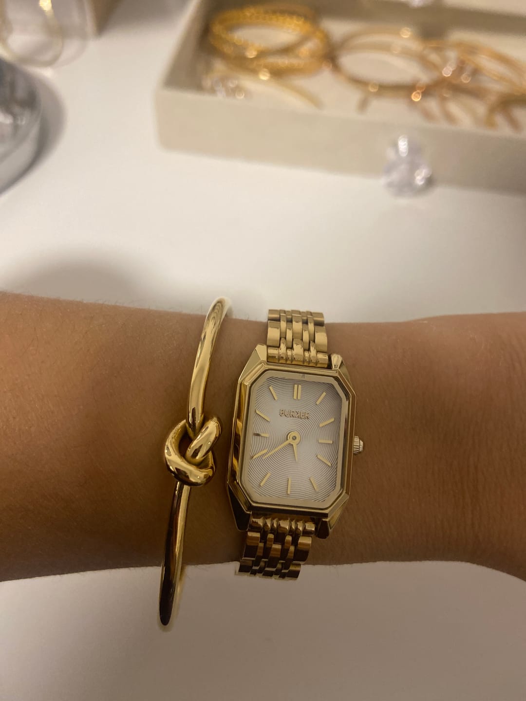 Customer photo review of Eternity Gold Bracelet