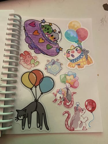 Customer photo review of Clown Frog Stickers
