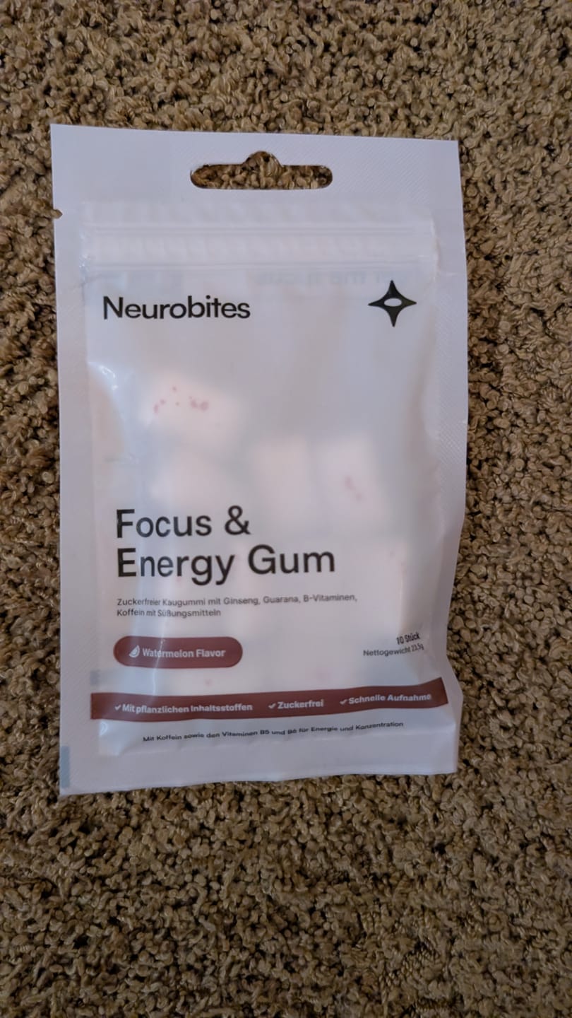 Customer photo review of Neurobites® Focus & Energy Gum (Performance-Starterpaket)