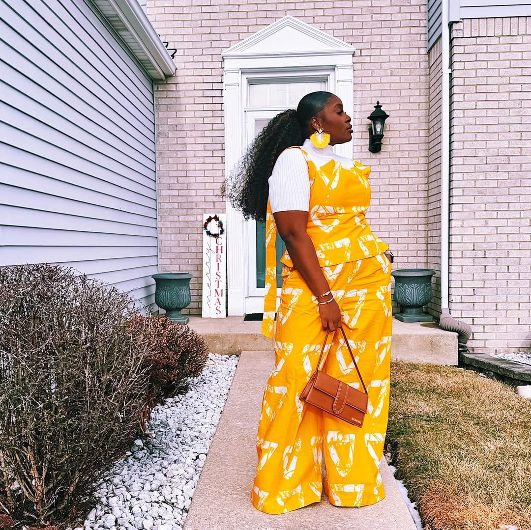 Customer photo review of Eliana Ankara Pant Set | Yellow