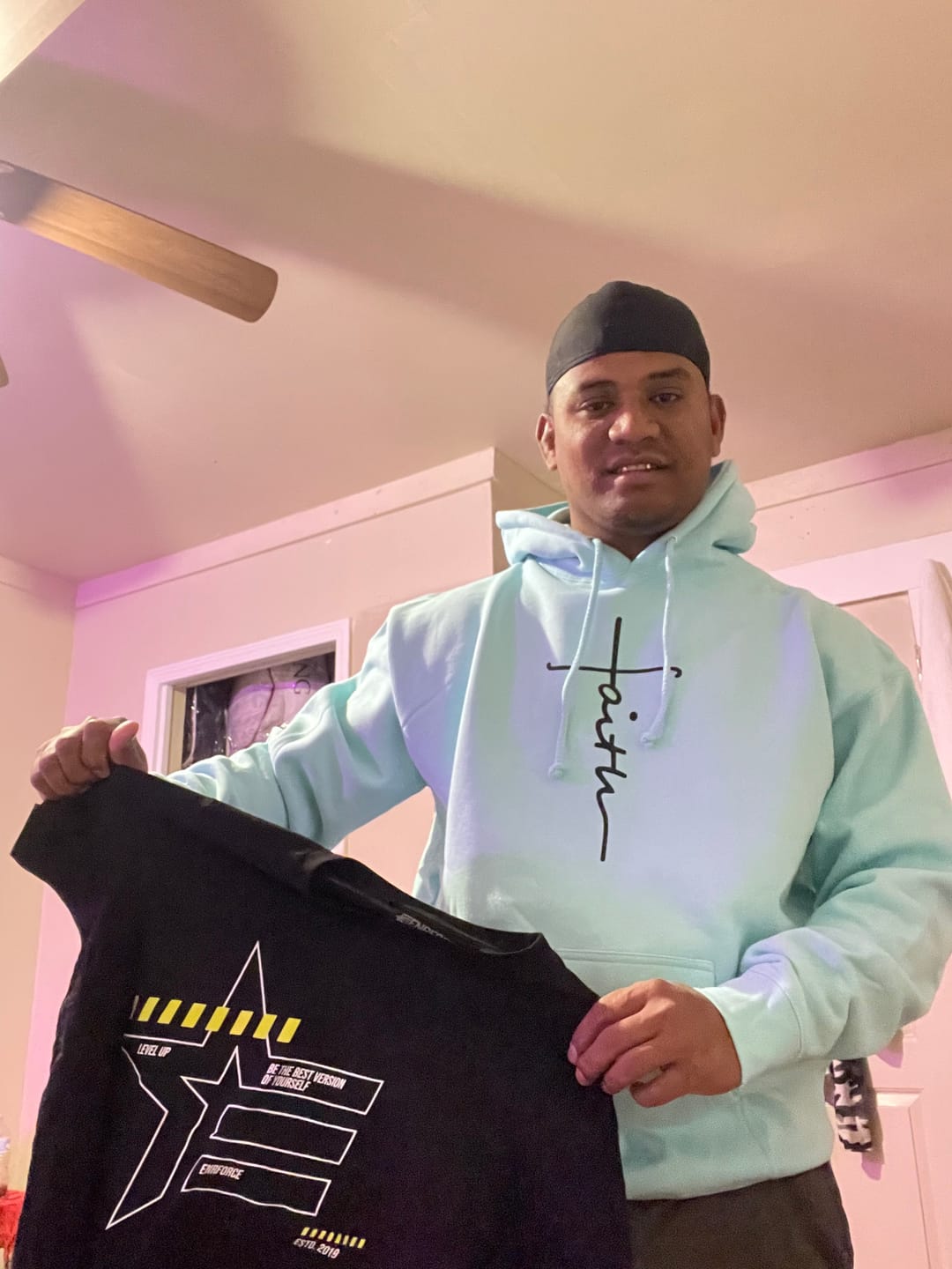 Customer photo review of Faith Cross Hoodie