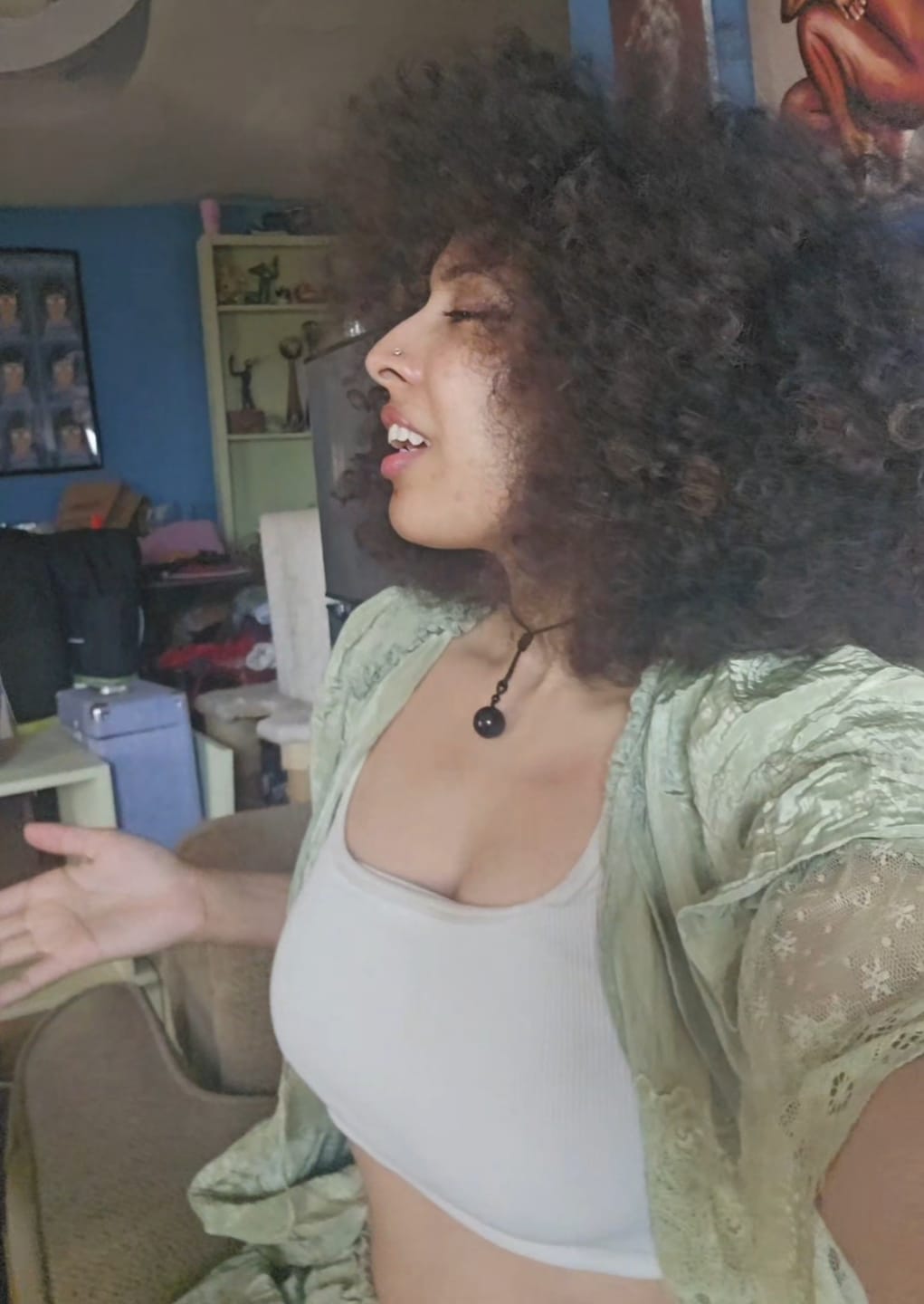Customer photo review of Obsidian Stone Necklace