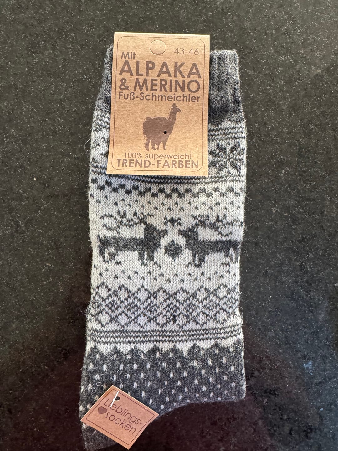 Customer photo review of Alpaka-& Merino Norweger-Socken