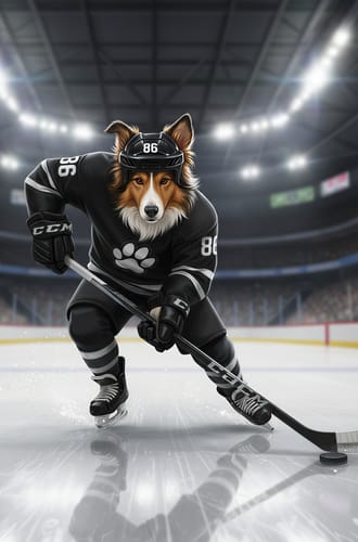 Customer photo review of Artzuzu Custom Portrait For Pets - The Ice Hockey Player
