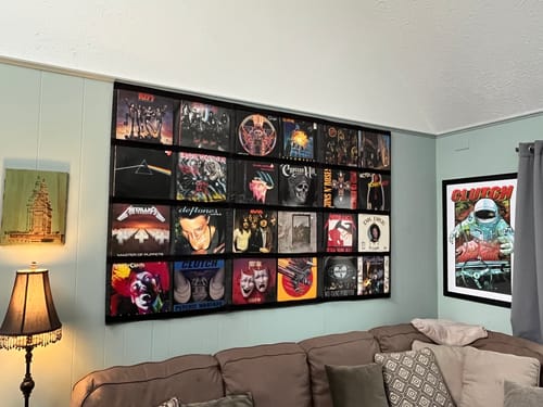 Customer photo review of 12" Vinyl Record Display Frame - LP Wall Storage