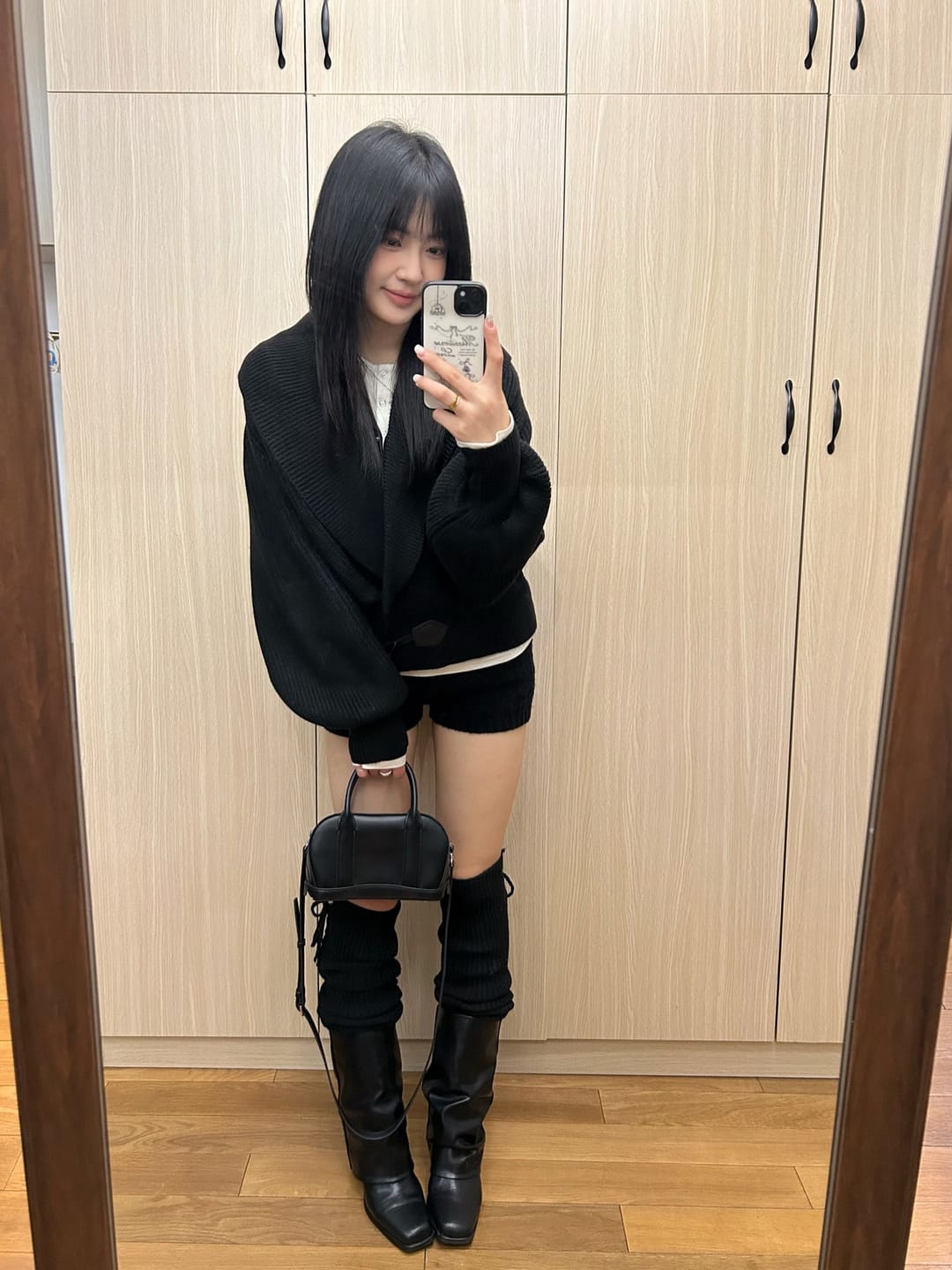 Customer photo review of IAMXIAA Ribbed Knit Wrap Cardigan Women Winter Shawl Collar Sweater