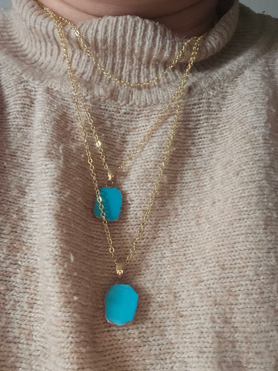 Customer photo review of Türkis Halskette | Boho | Multilayer