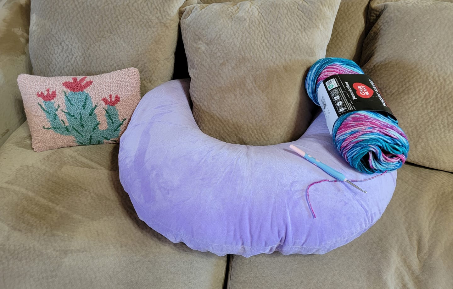 Customer photo review of Crochet & Knit Support Pillow