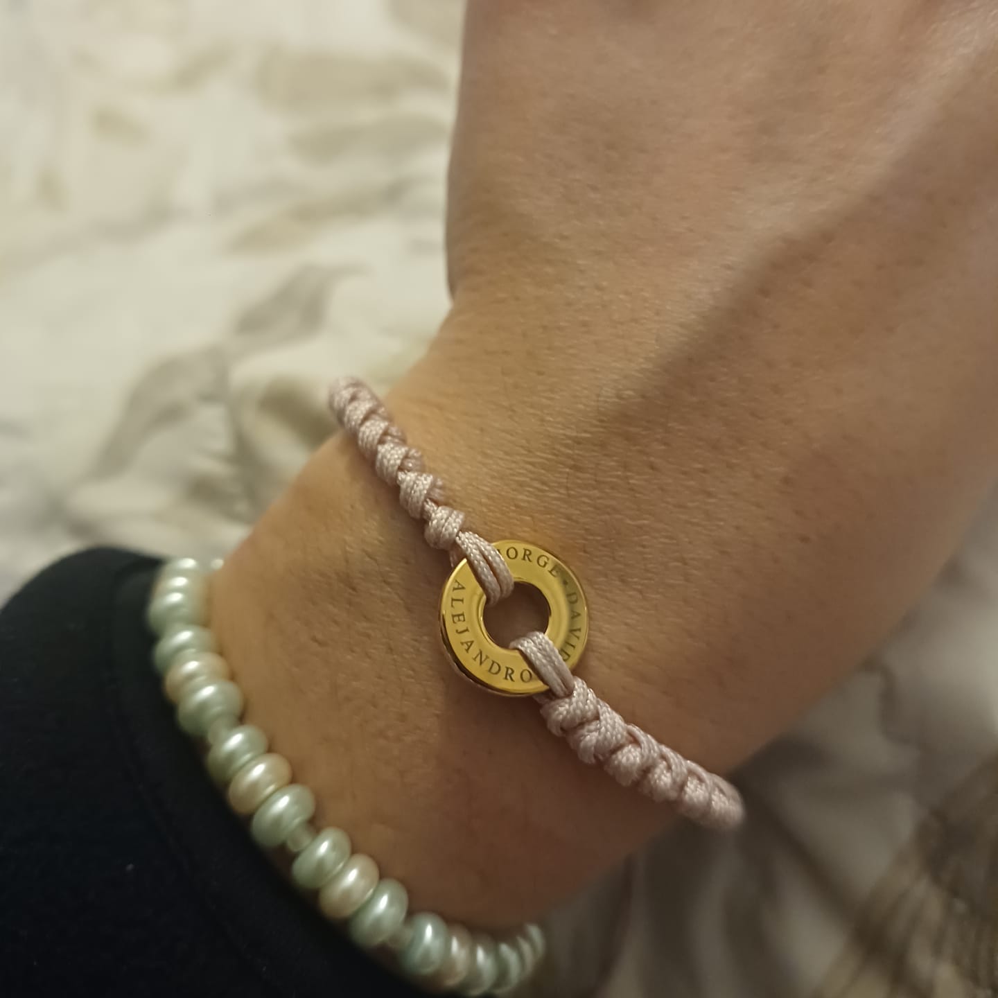 Customer photo review of Pulsera Rosicler - Personalizado