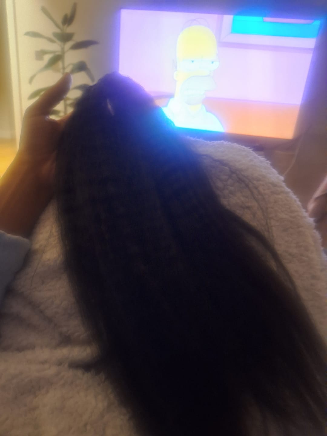 Customer photo review of Kinky Straight Human Crochet Hair