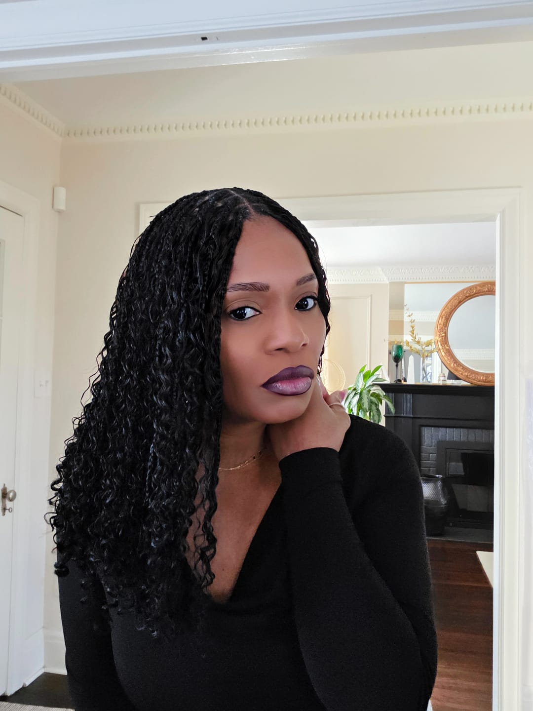 Customer photo review of Double Drawn Burmese Italy Curly Human Braiding Hair