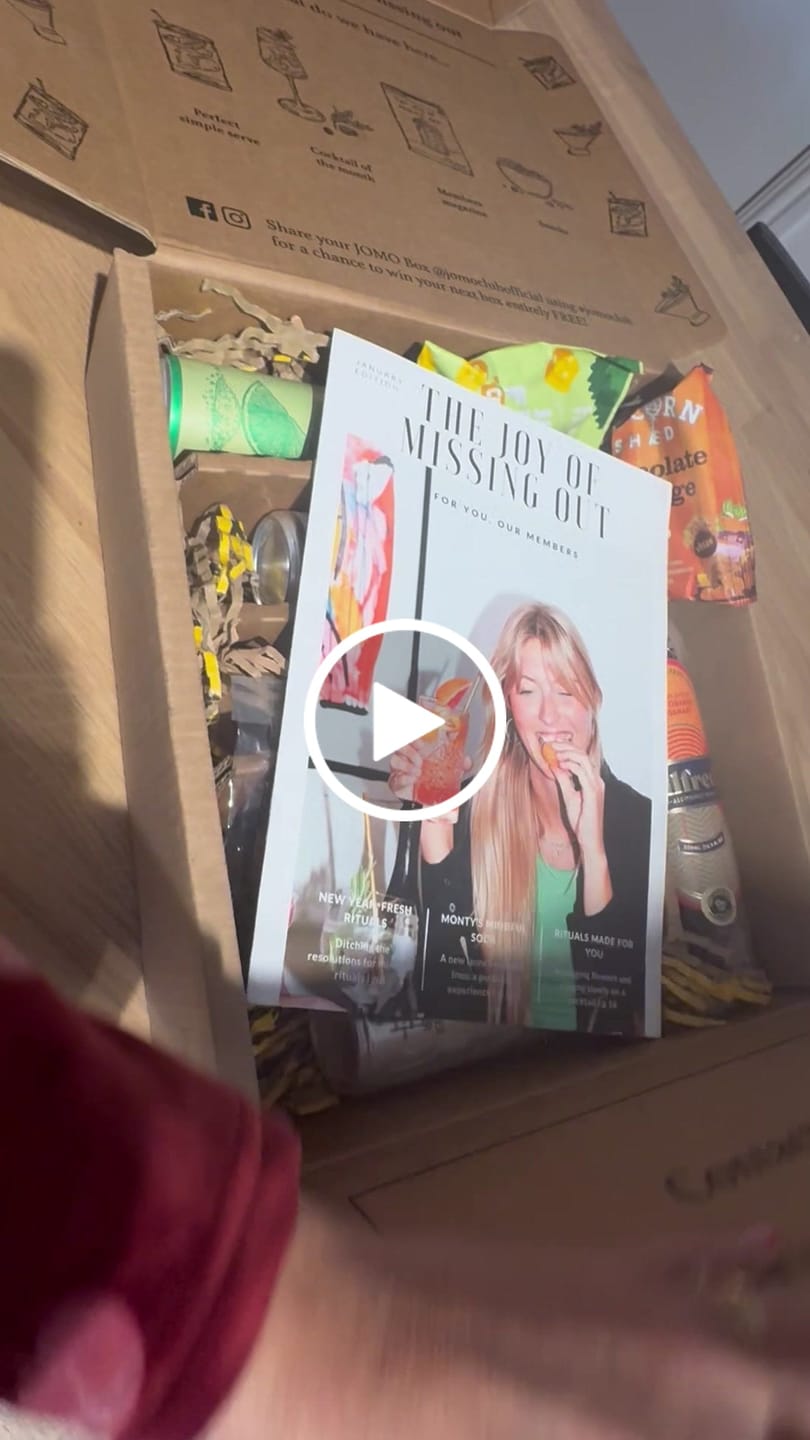 Customer video review of Monthly, Bi-Monthly or Quarterly JOMO Box 🍸
