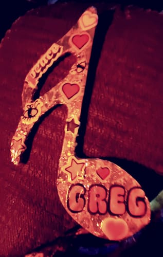 Customer photo review of Unfinished Wood Sixteenth Note Music Art Shape - Craft - up to 46" DIY