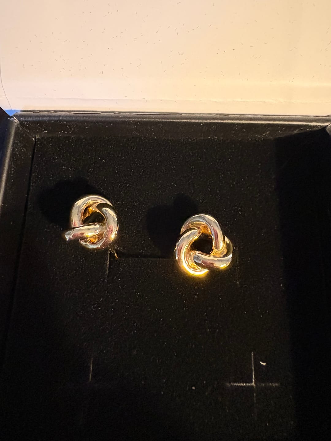 Customer photo review of Ashley 18k White Gold Plated Knot Stud Earrings