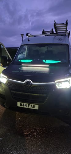 Customer photo review of LED Windshield Eyes │ Night-Time Visibility With Style
