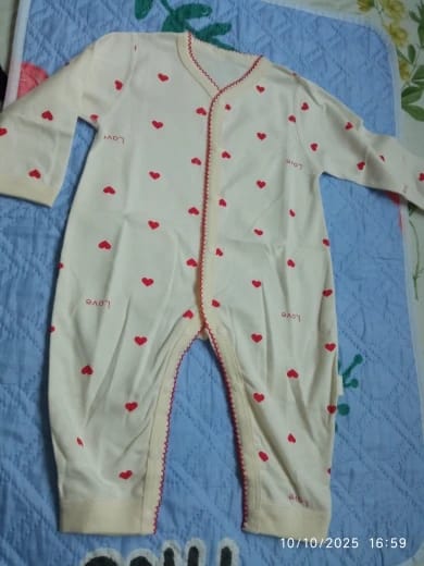Customer photo review of Newborn Red Heart Print Jumpsuit