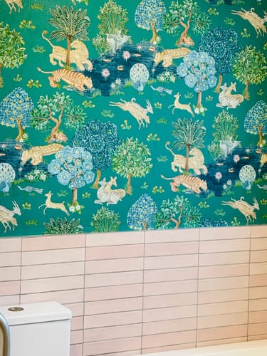 Customer photo review of Pamir Wallpaper - Teal/Peacock LAST ROLL