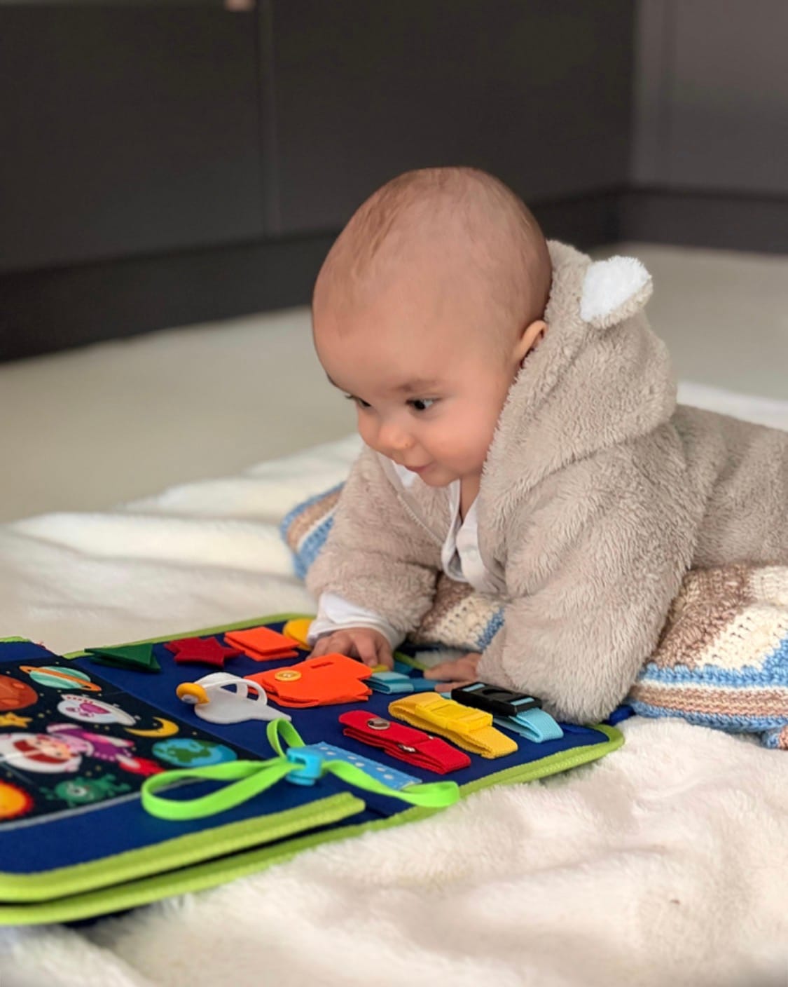 Customer photo review of BusyNest – Sensory Play Board for Little Learners