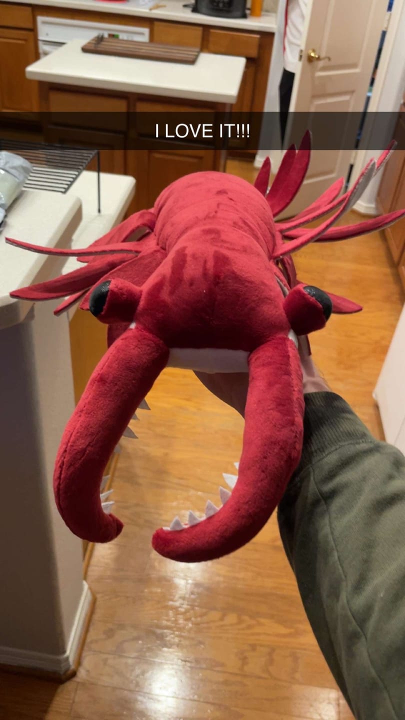 Customer photo review of Anomalocaris Arthropod Soft Stuffed Plush Toy