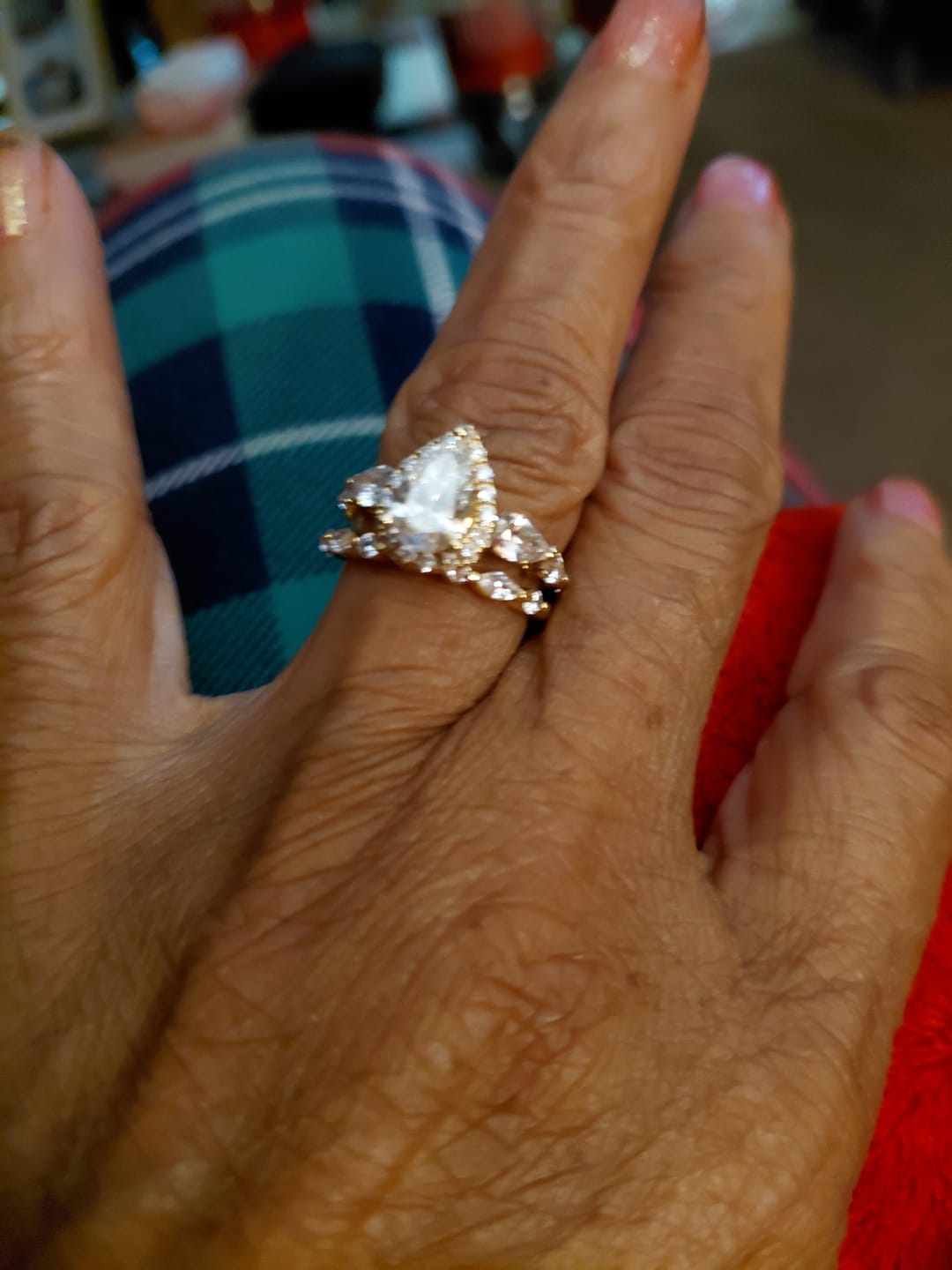 Customer photo review of S925 1.0 Ct Marquise Cut Half Eternity Wedding Band Stackable Ring For Everyday Wear
