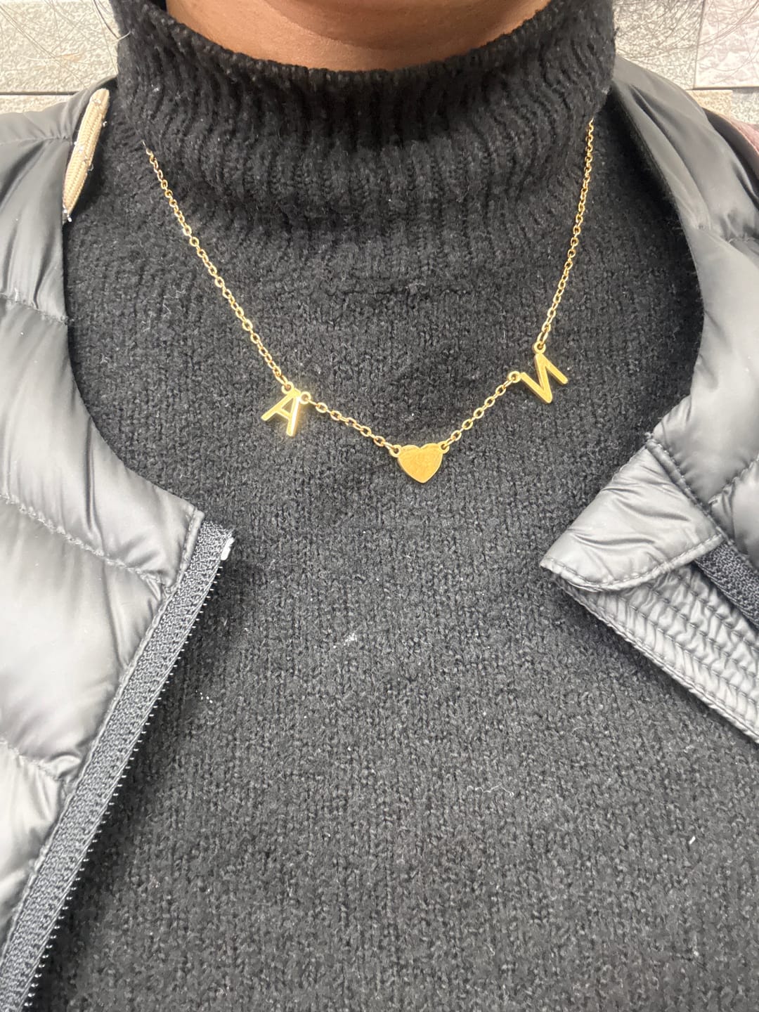 Customer photo review of Collier Initiales Amour