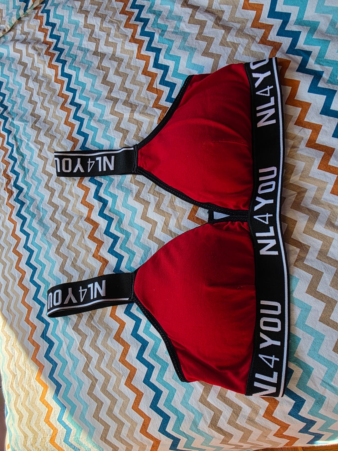 Customer photo review of Red & Black - Памучен бралет
