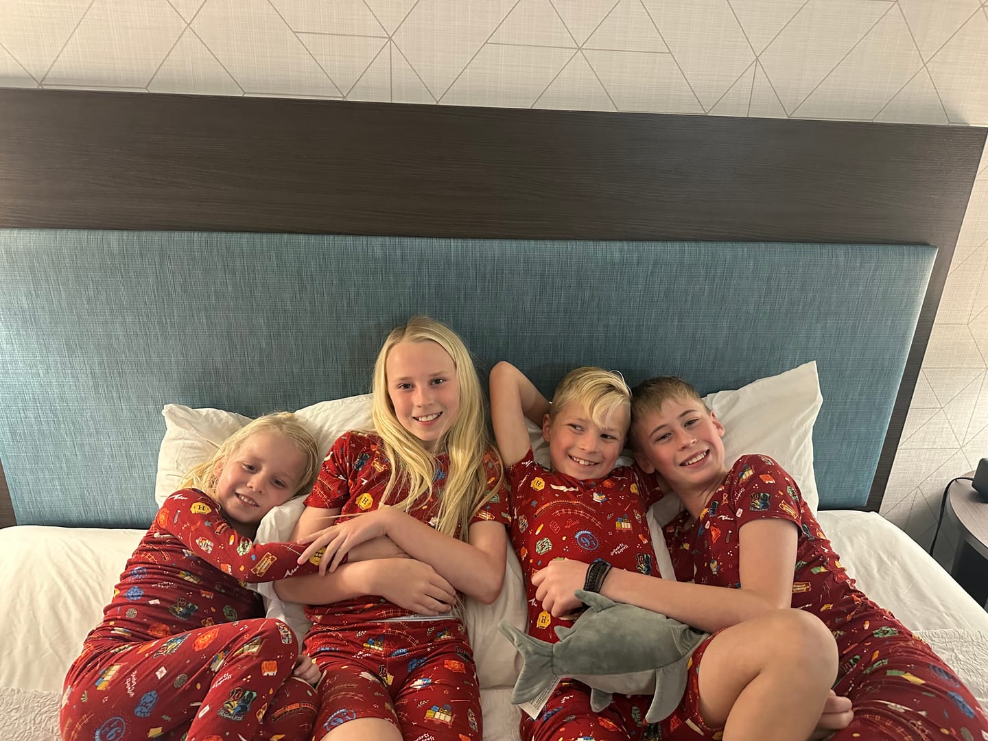 Customer photo review of Hogwarts Express Bamboo Kids Pajama Short Set