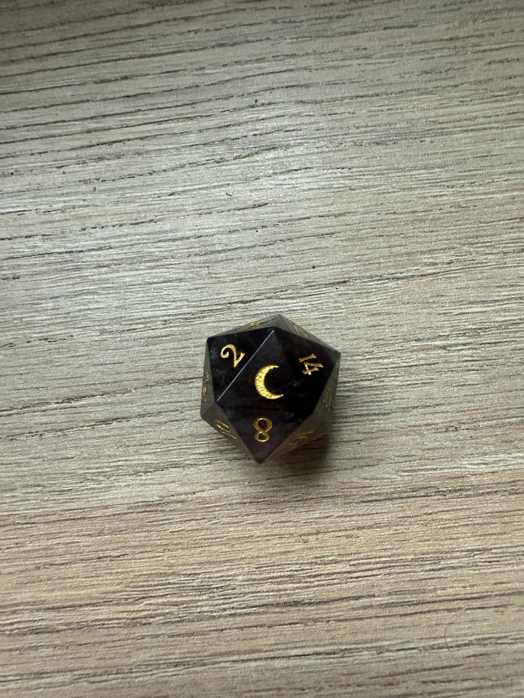 Customer photo review of URWizards D&D Ametrine Stone Dice Set(Limited edition)